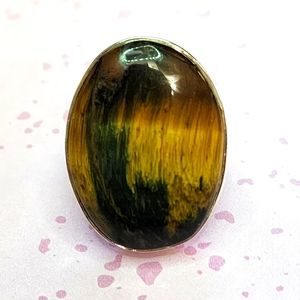 Tiger Eye and Sterling Men's Ring
